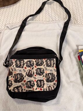 Black Crossbody Bag with Photo Collage Flap